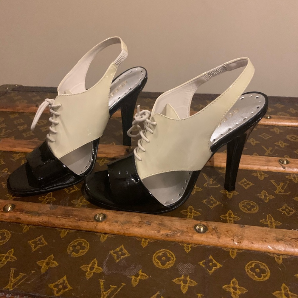 BCBG GIRLS Tuxedo Lace up Heels